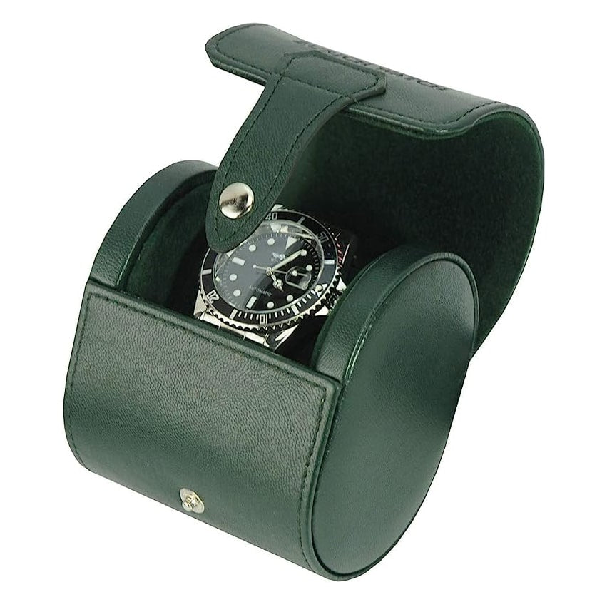 HQ Single Watch Travel Case Roll Green HQWatchesCare