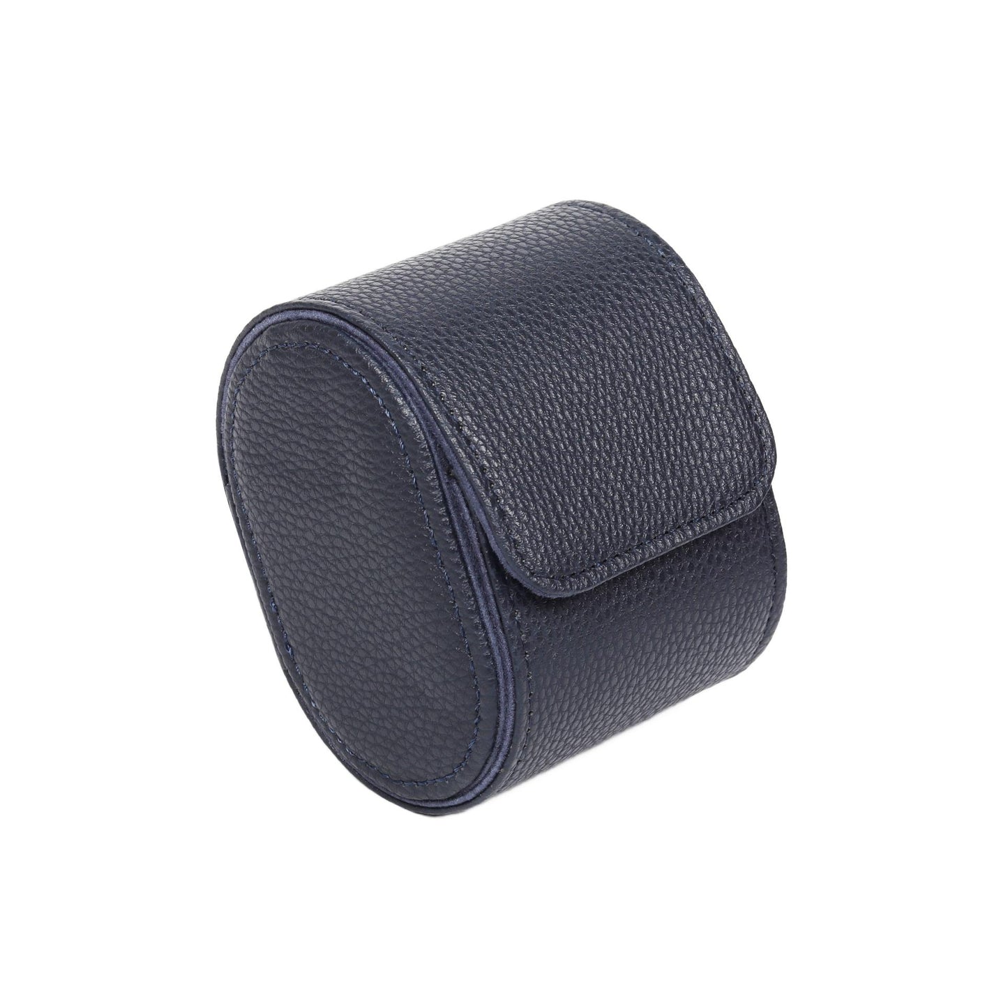 HQ Single Watch Genuine Leather Travel Case/Roll - Navy Blue