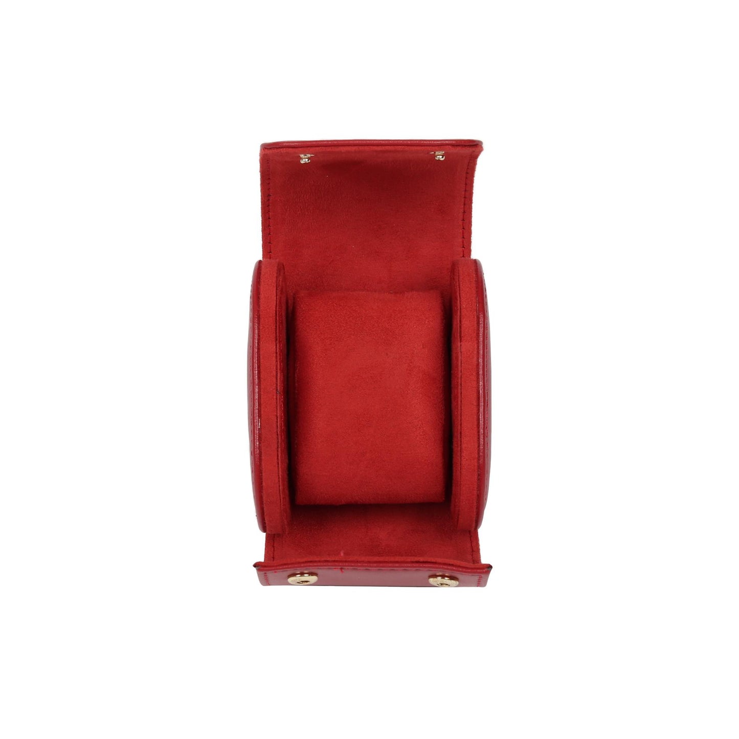 HQ Single Watch Genuine Leather Travel Case/Roll - Velvet Red
