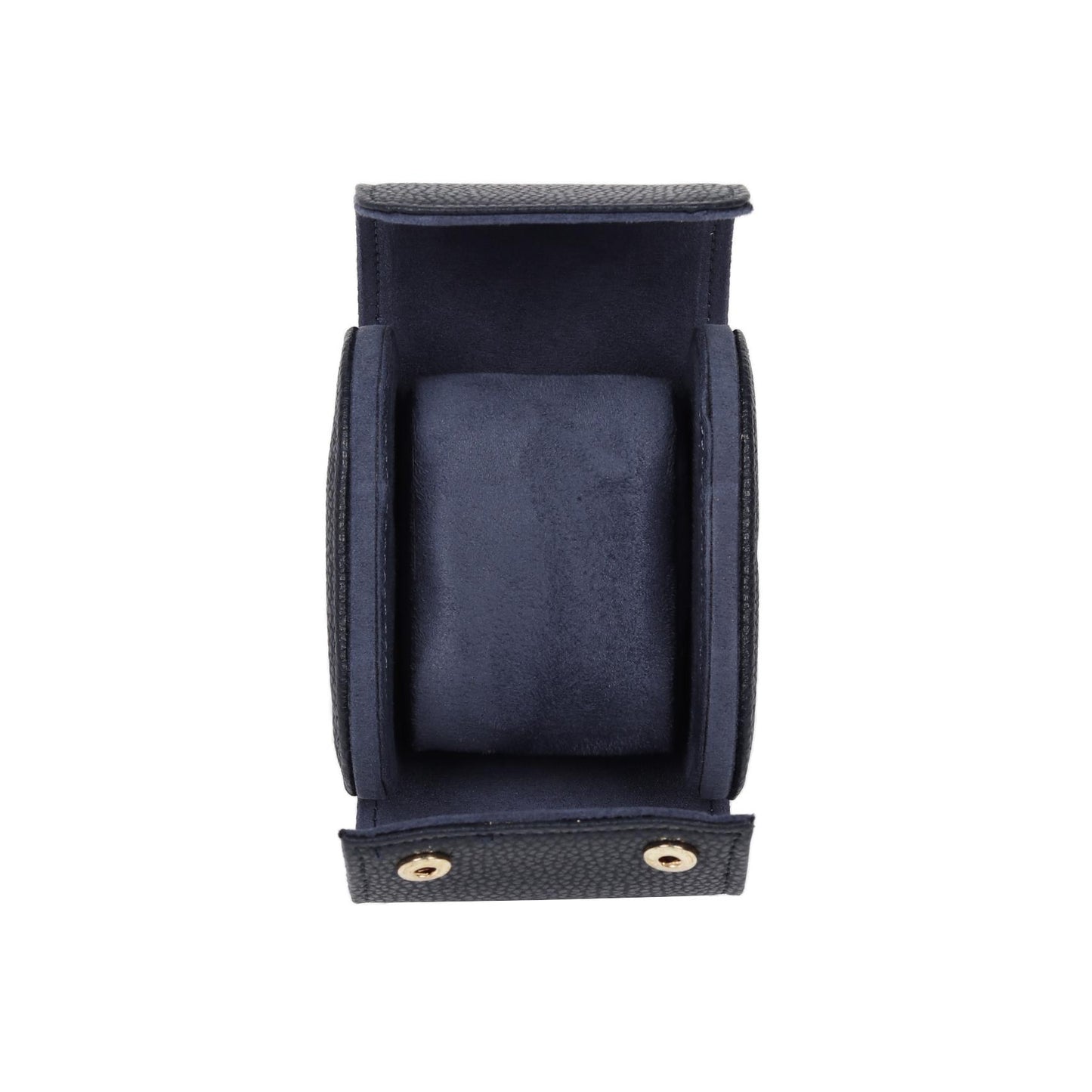 HQ Single Watch Genuine Leather Travel Case/Roll - Navy Blue