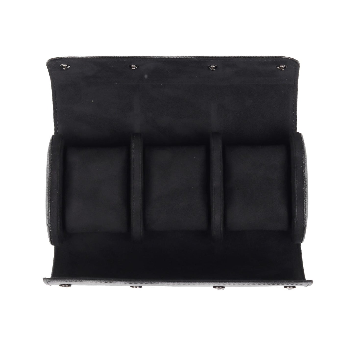 HQ Watch Roll 3 Slot Luxury Travel Watch Case - Black