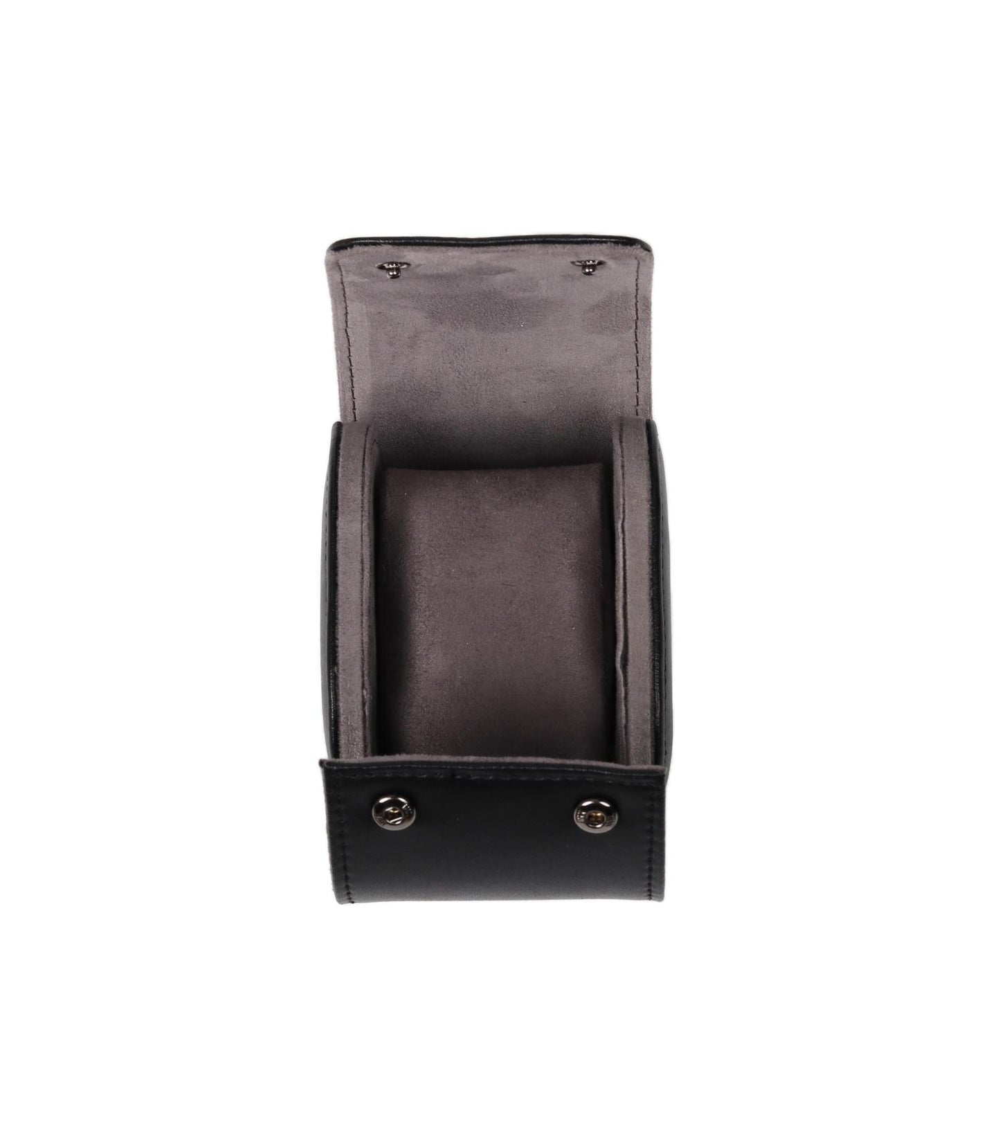 HQ Single Watch Genuine Leather Travel Case/Roll - Premium Black