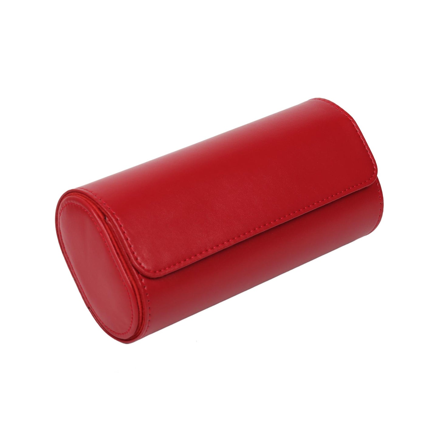 HQ 3 Slot Luxury Travel Watch Case Genuine Leather - Velvet Red