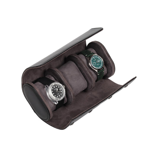 HQ 3 Slot Luxury Travel Watch Case - Black
