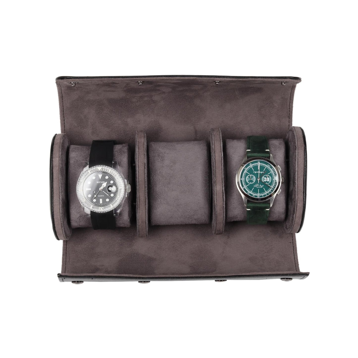 HQ 3 Slot Luxury Travel Watch Case - Black