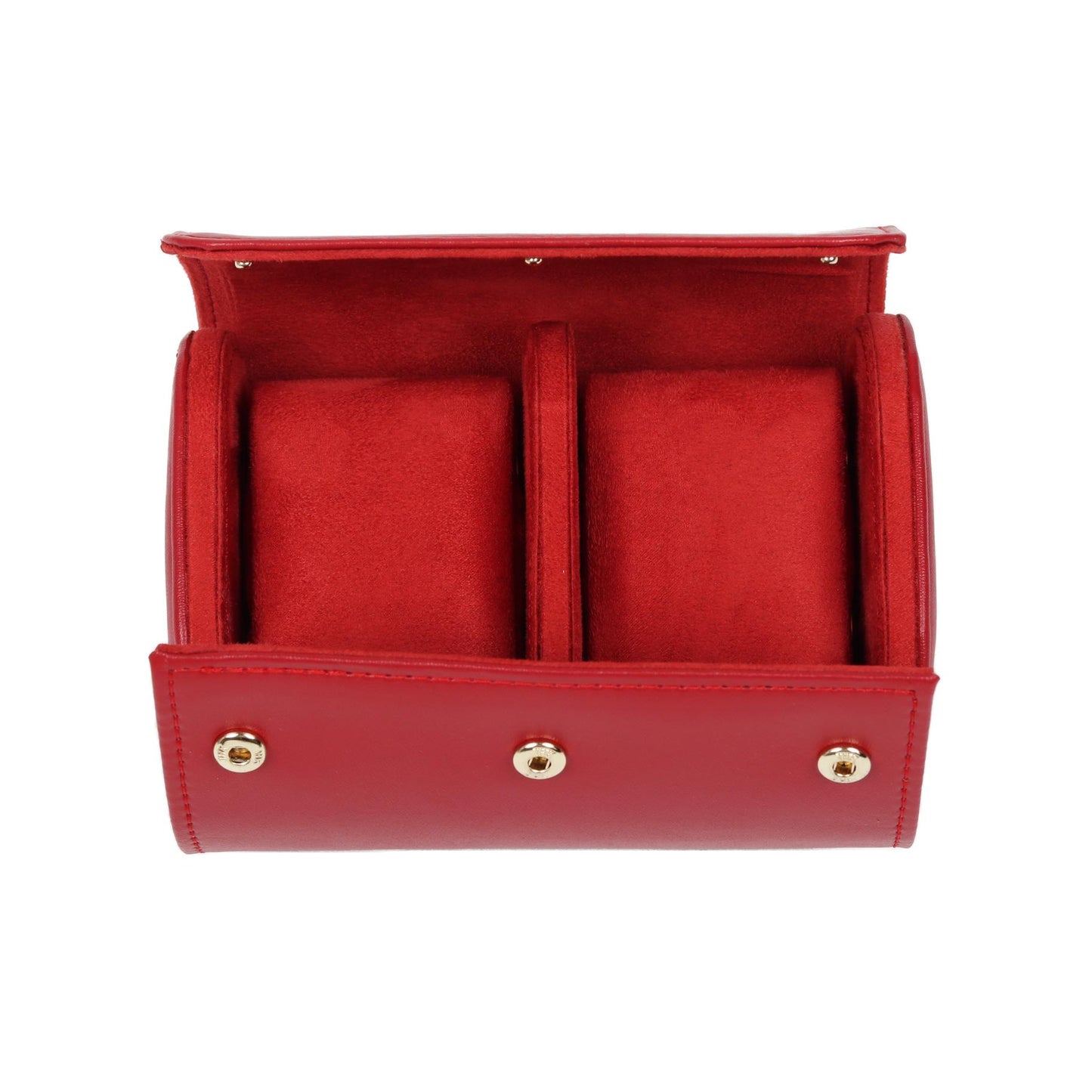 HQ Watch Case 2 Slots Travel Watch Roll Velvet Red
