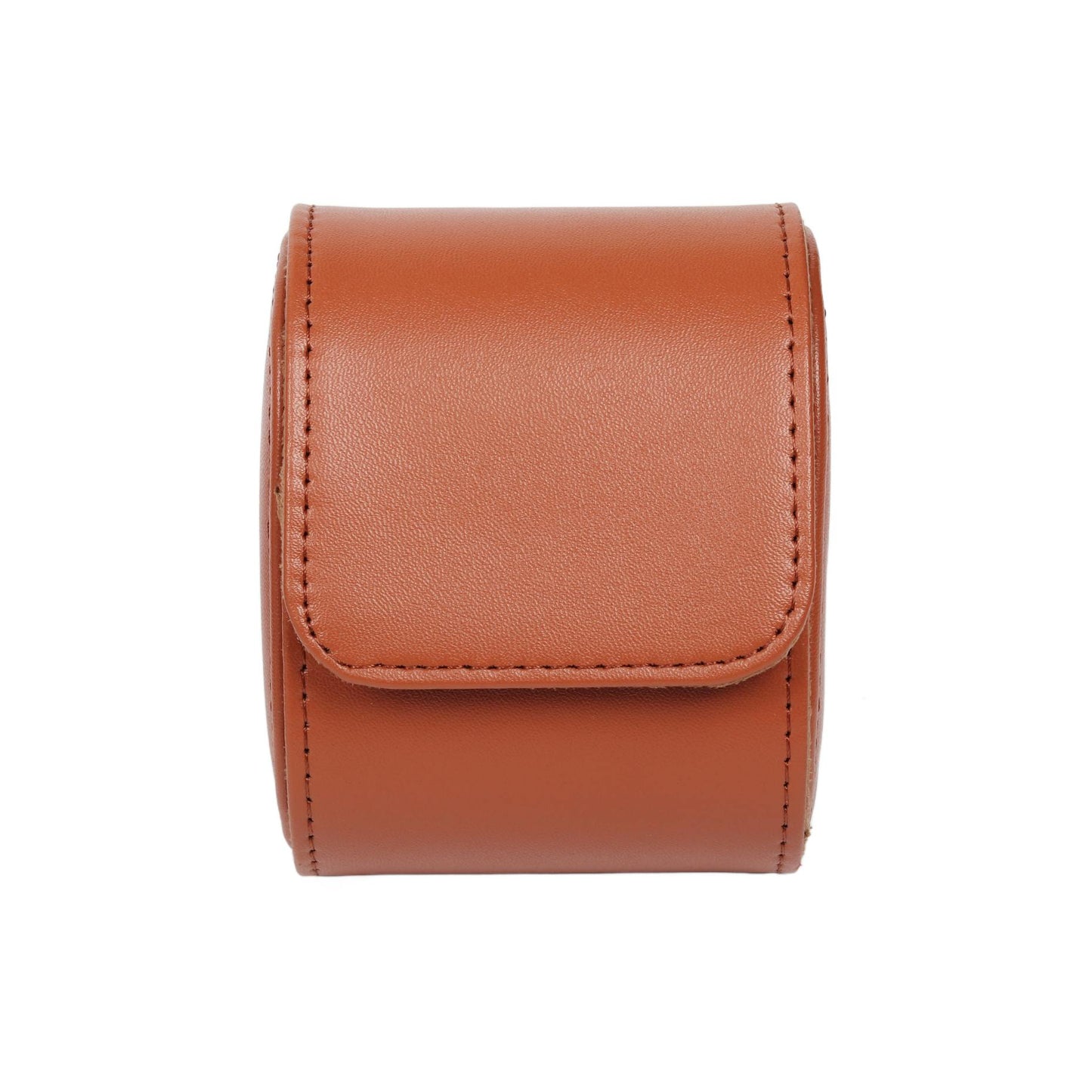 HQ Single Watch Genuine Leather Travel Case/Roll - Brown