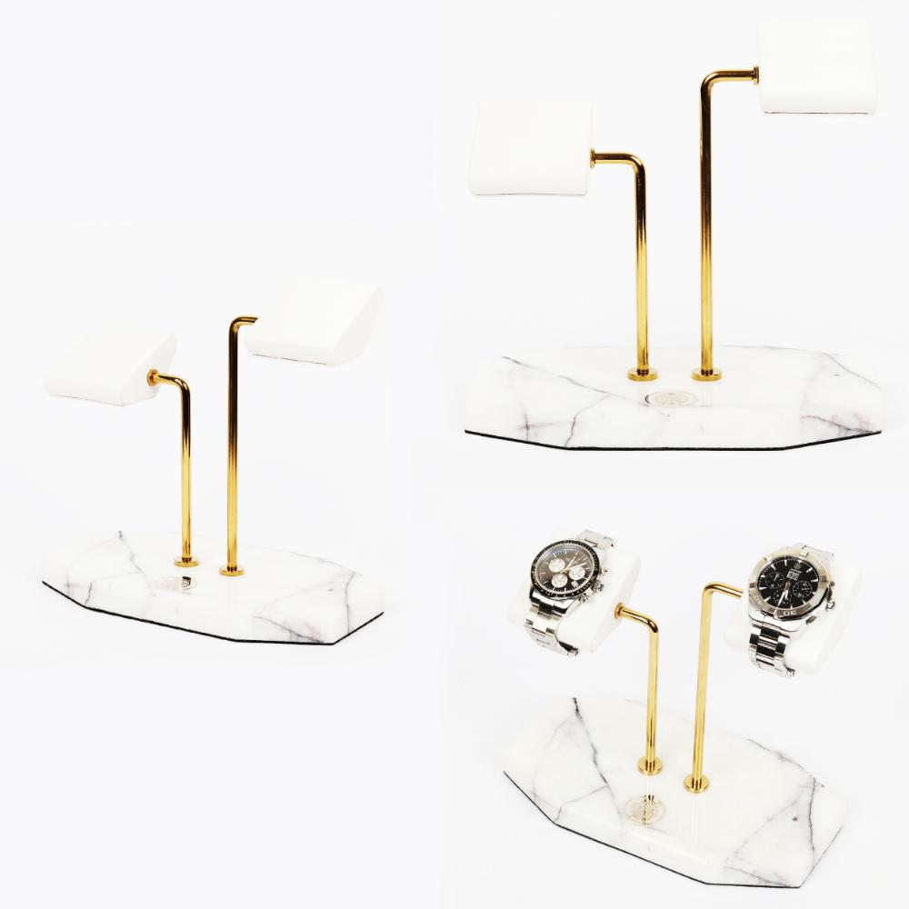 HQ Double Watch Stand Alabaster Opulence