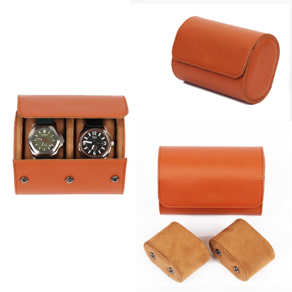 HQ Watch Case 2 Slots Travel Watch Roll Orange