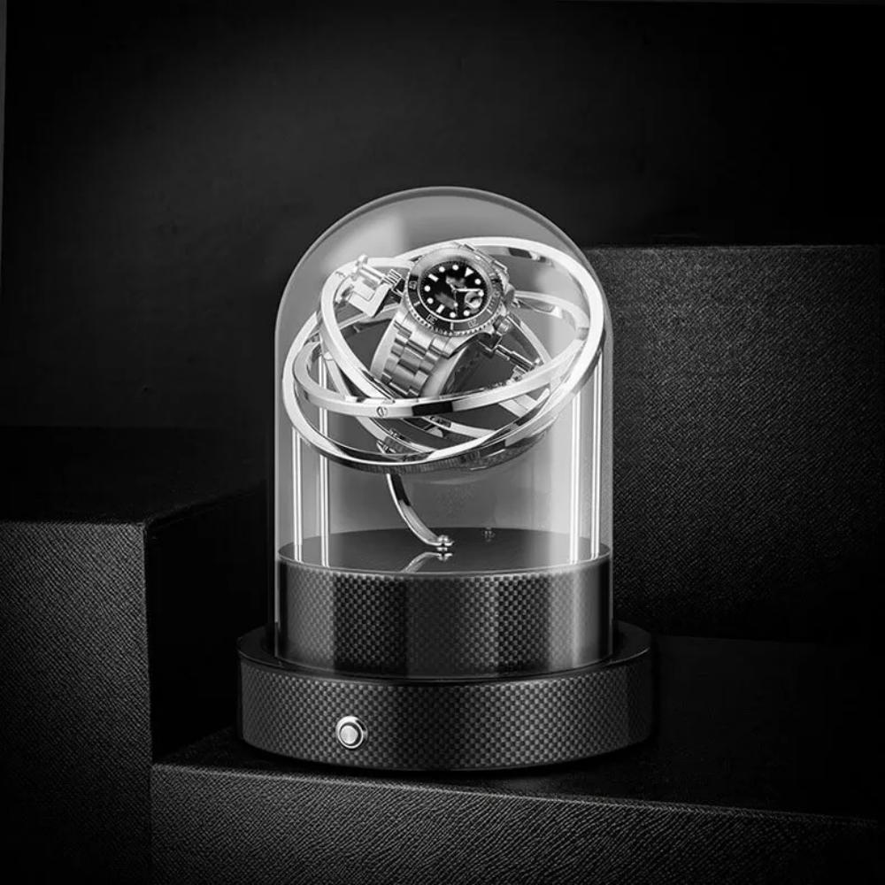 HQ Watches Care Black Carbon Orbit Single Watch Winder Carbon