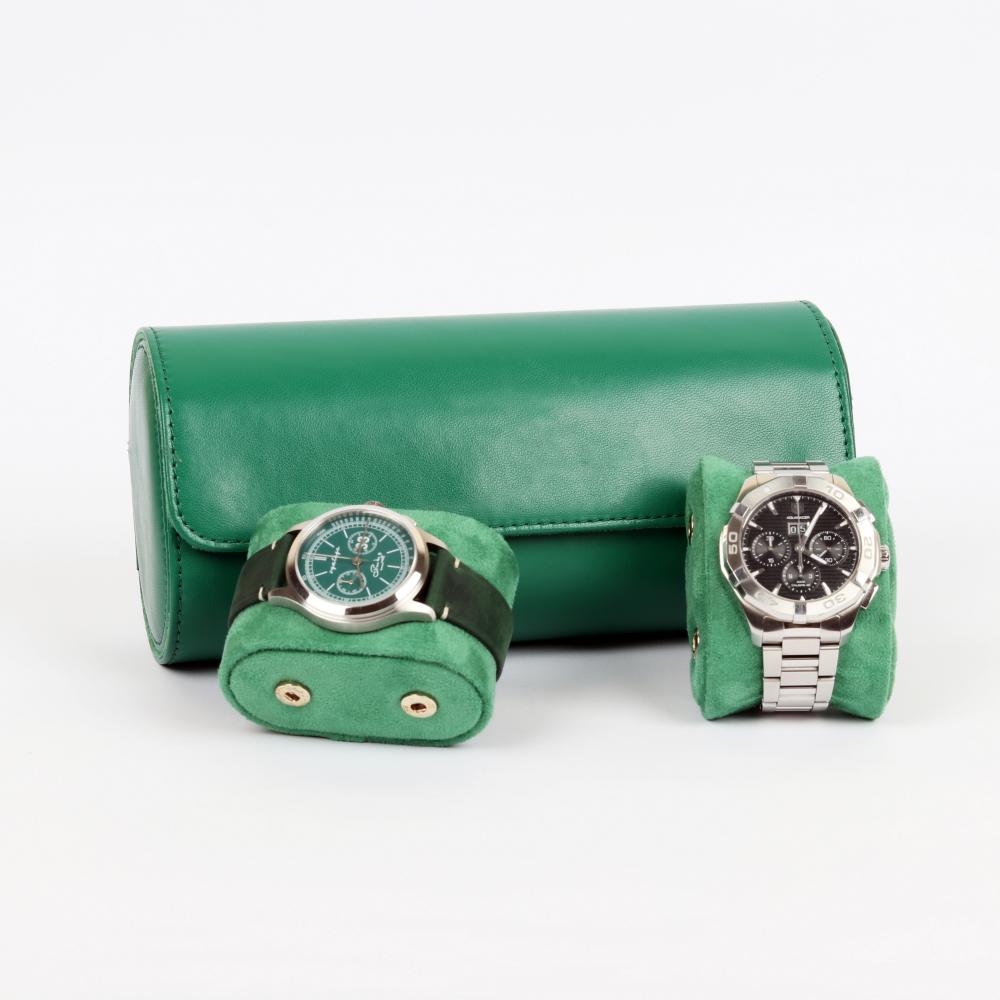 HQ 3 Slot Travel Watch Case Roll Green