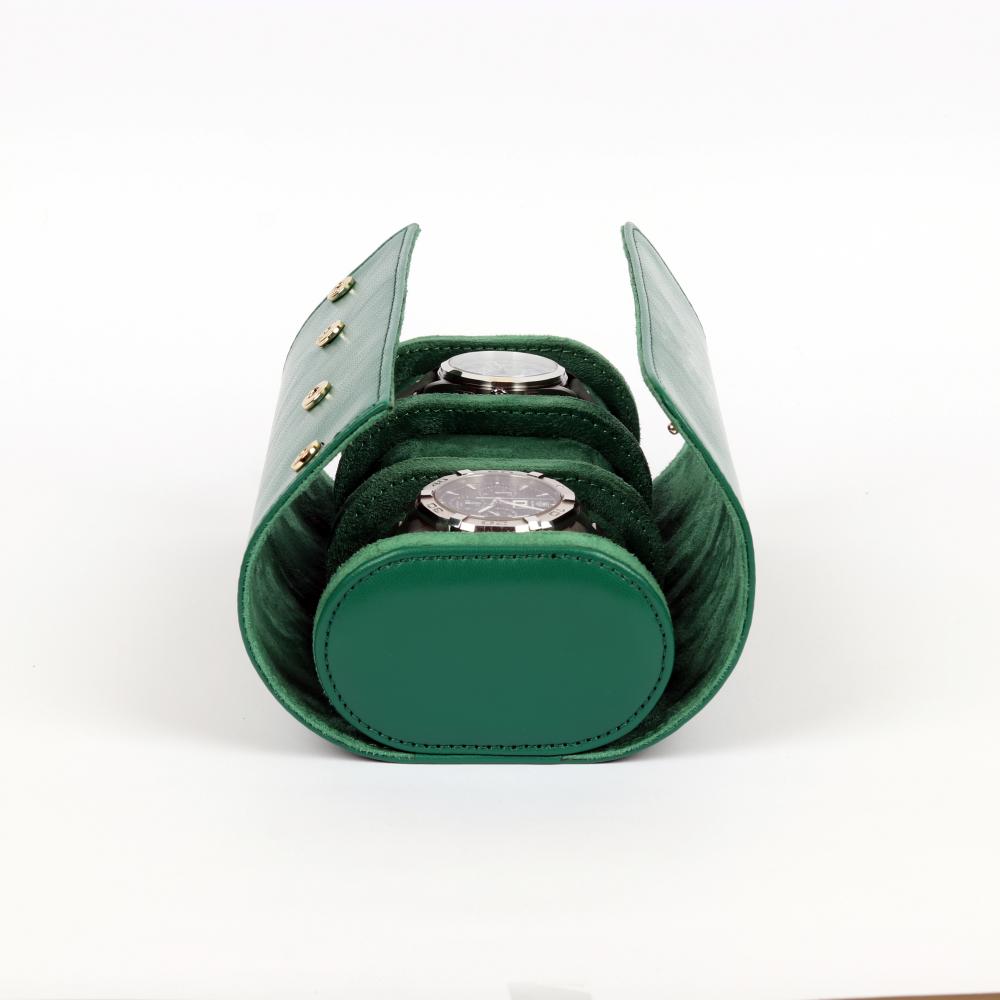 HQ 3 Slot Travel Watch Case Roll Green