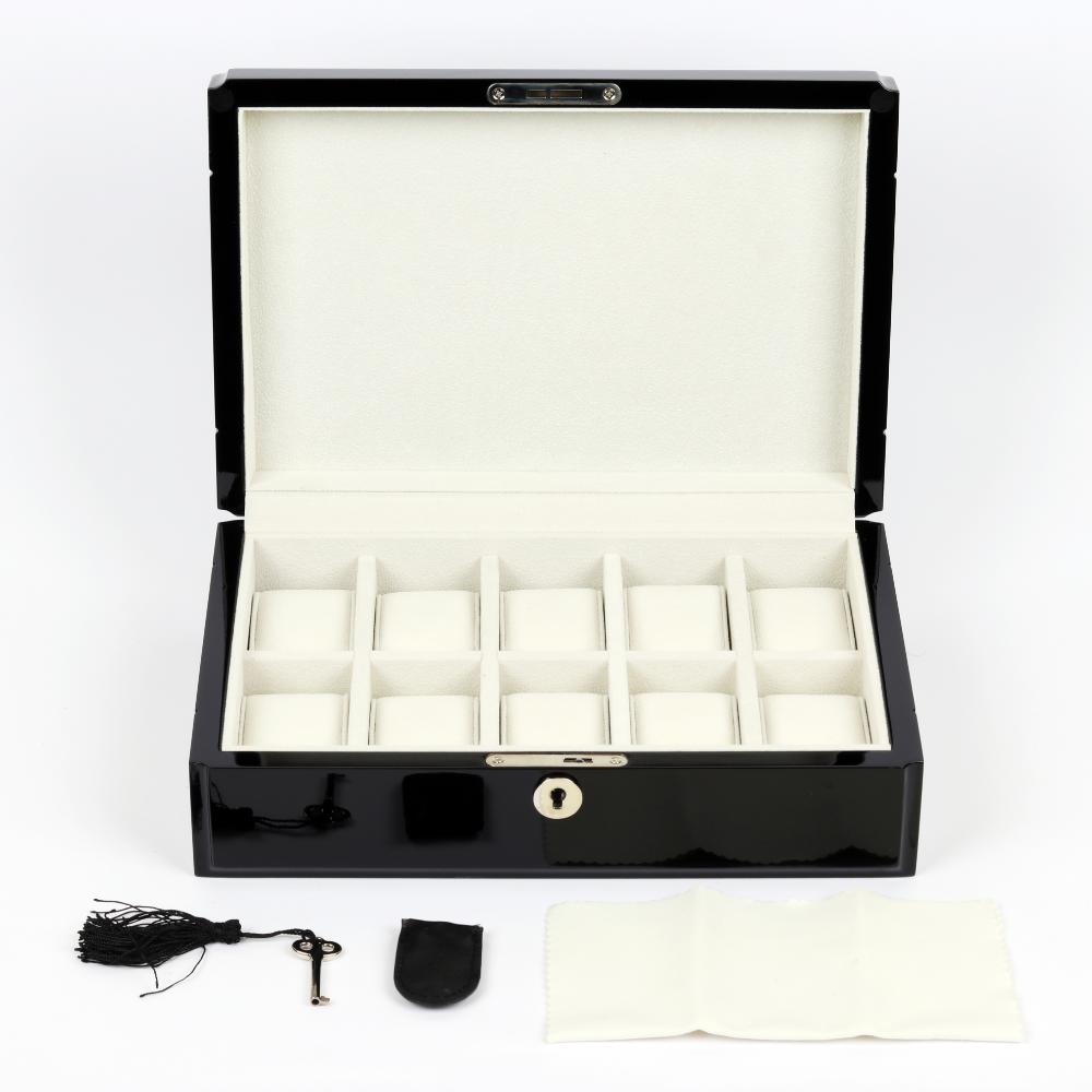 HQ Luxury Watch Box 10 Watch Slots Bespoke Black