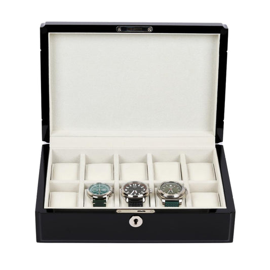 HQ Luxury Watch Box 10 Watch Slots Bespoke Black