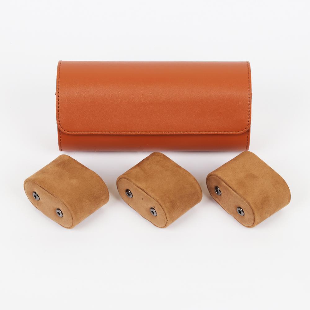 HQ Watch Roll 3 Slots Watch Case Orange
