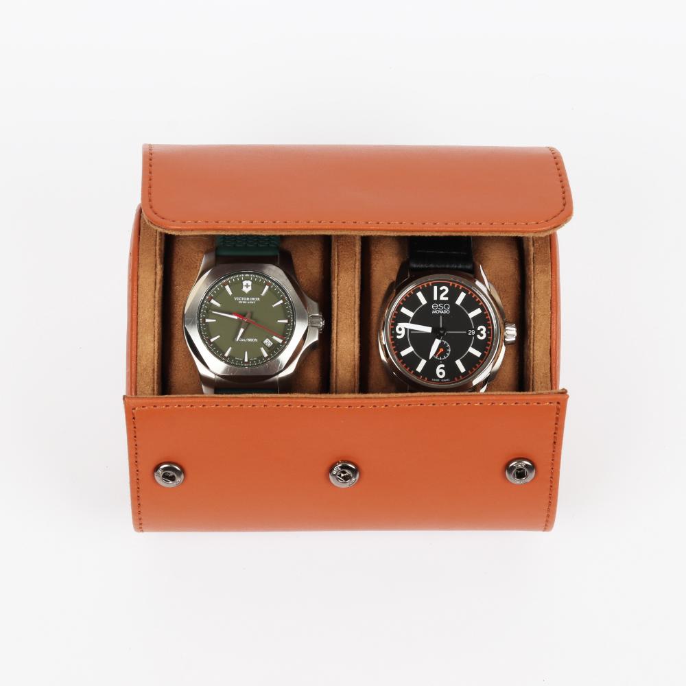 HQ Watch Case 2 Slots Travel Watch Roll Orange