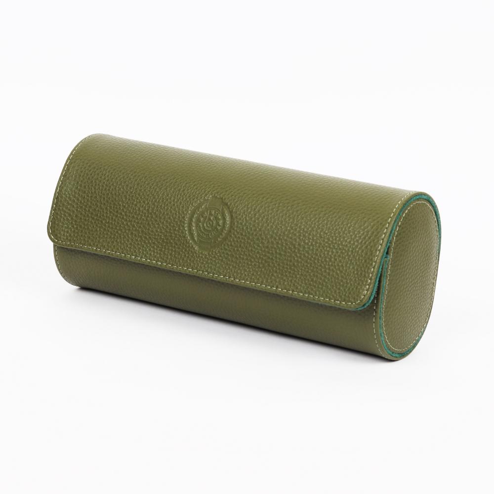 HQ Watch Care 3 Slots Watch Roll Travel Case Olive Green