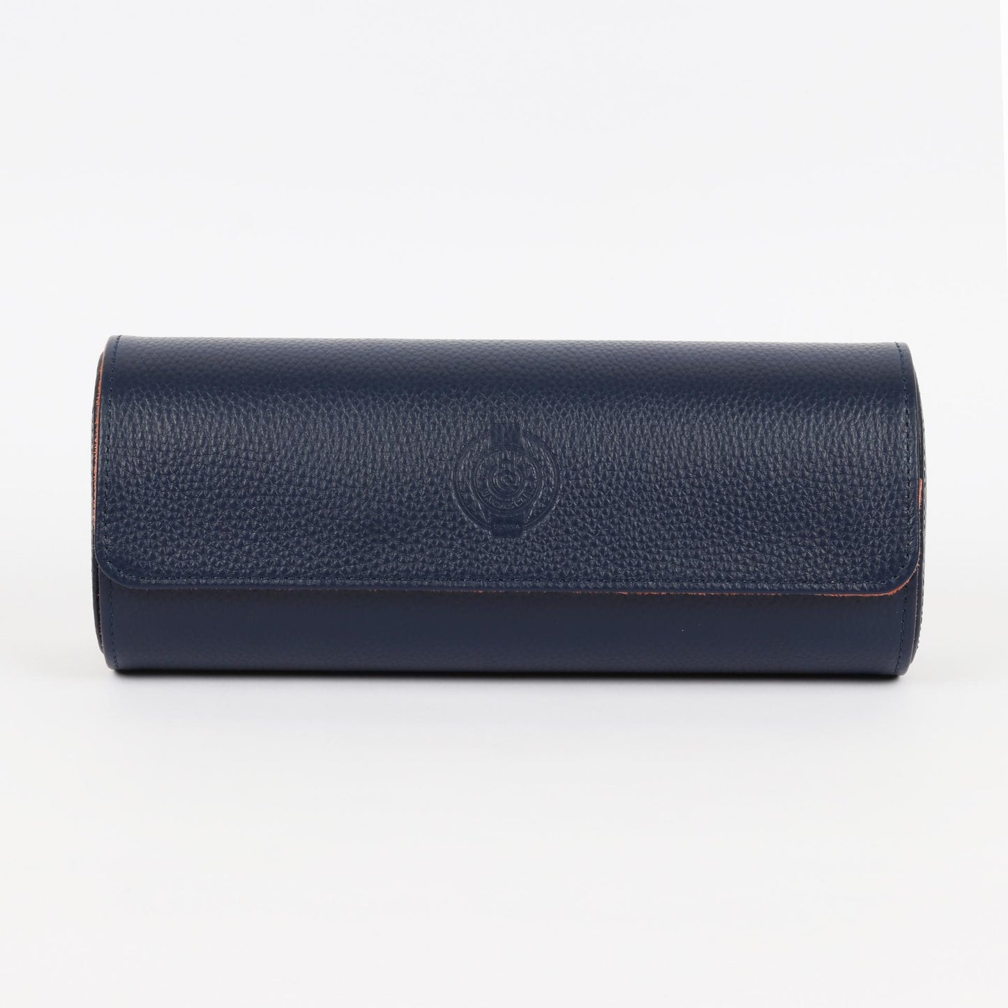 HQ Watches Care Navy Blue Genuine Leather Watch Case Roll for 3 Watches