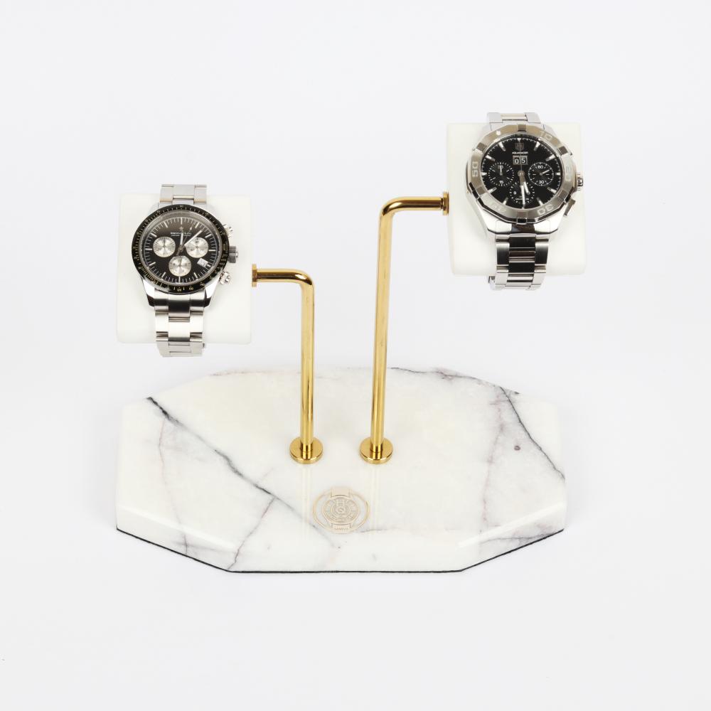 HQ Double Watch Stand Alabaster Opulence