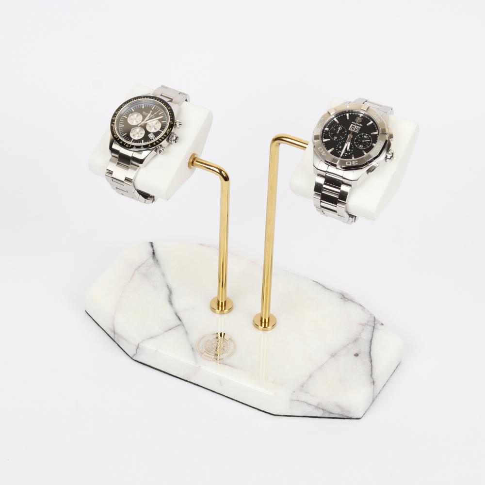 HQ Double Watch Stand Alabaster Opulence