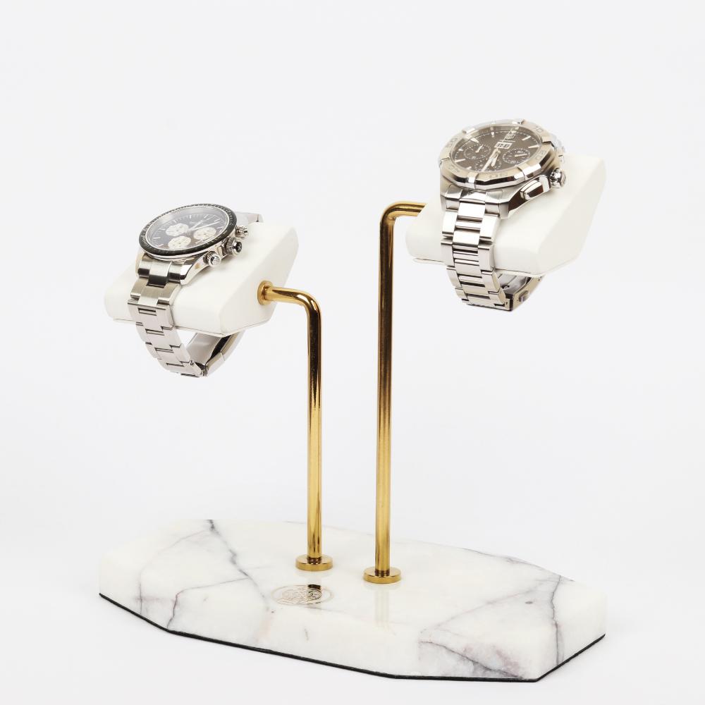 HQ Double Watch Stand Alabaster Opulence