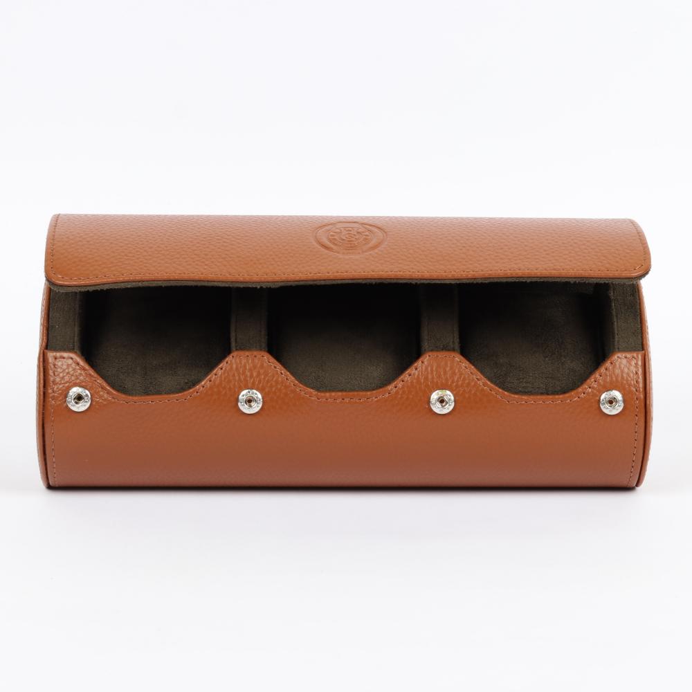 HQ Watch Roll 3 Slots Travel Case Brown