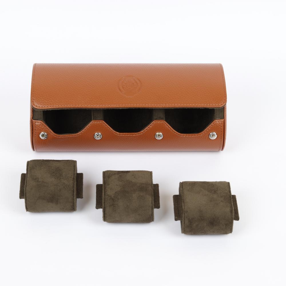 HQ Watch Roll 3 Slots Travel Case Brown