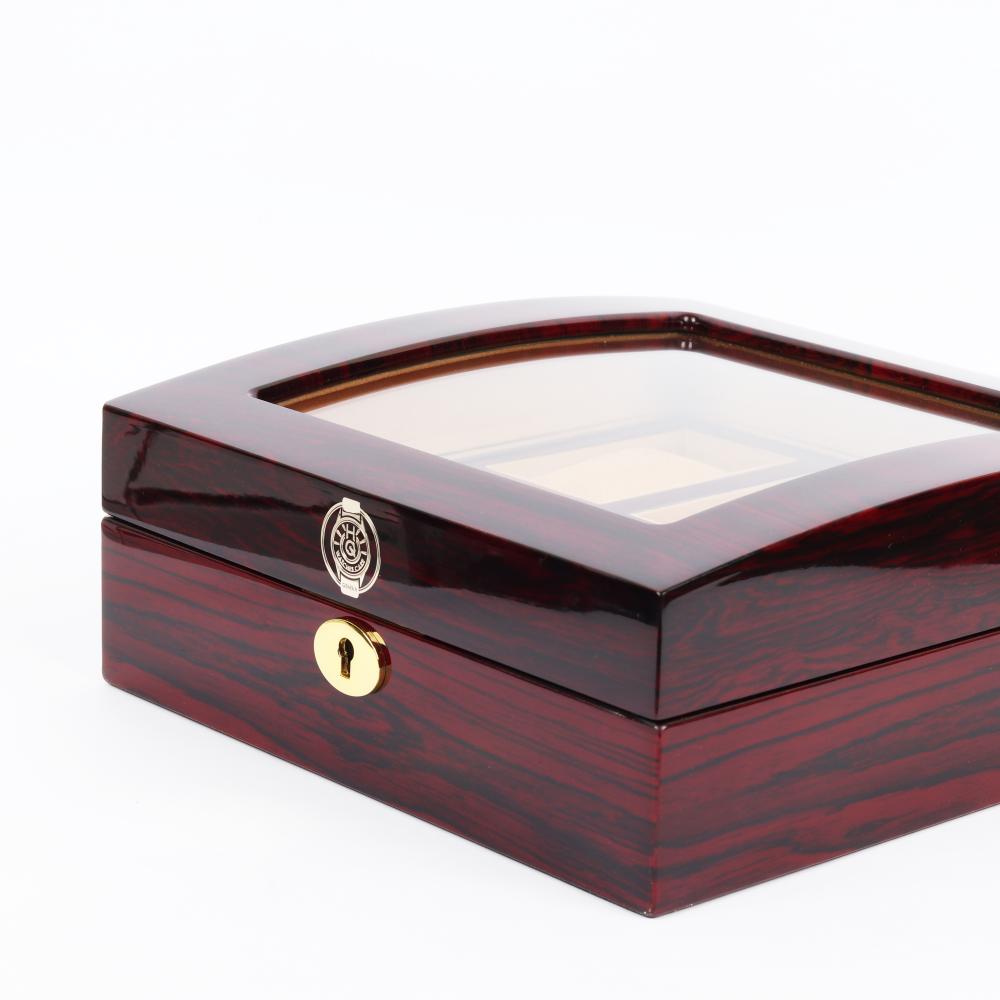 HQ Luxury Wooden Watch Box 6 Watch Slots Walnut Brown