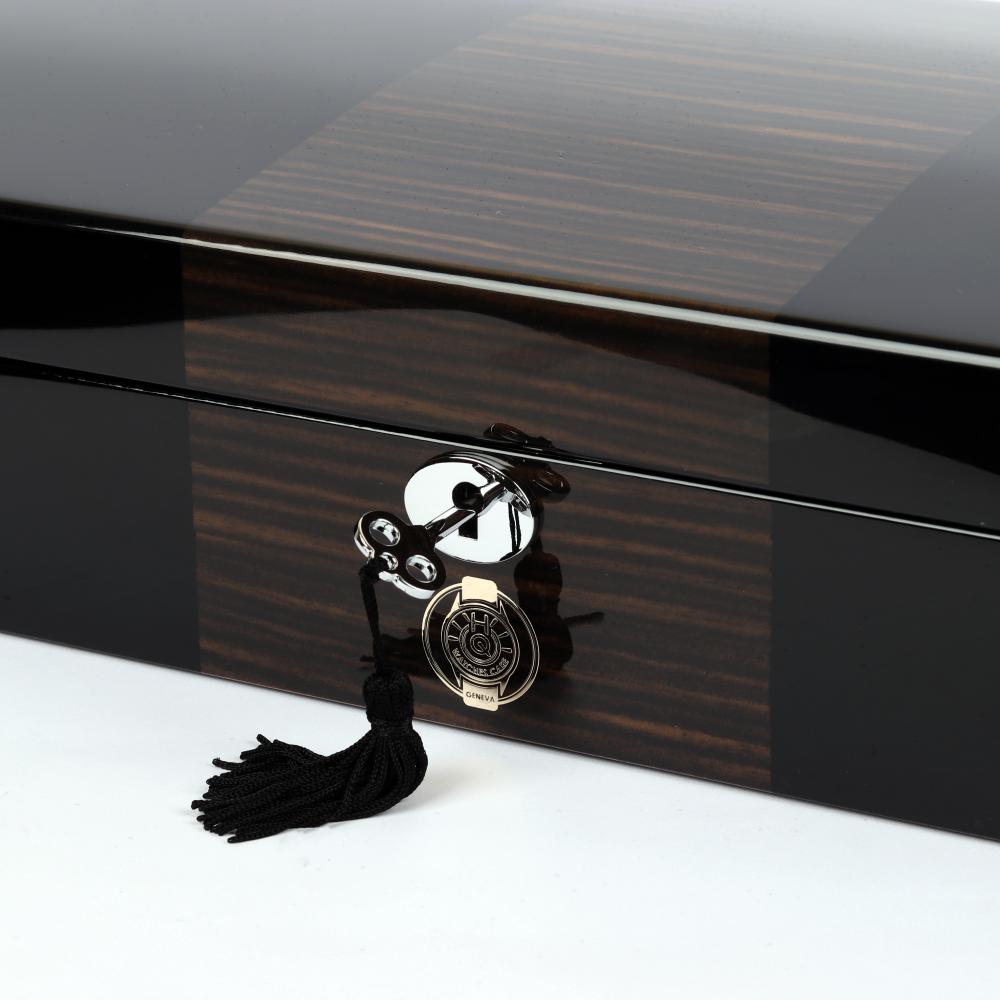 HQ Luxury Watch Box 12 Watch Slots Jet Black