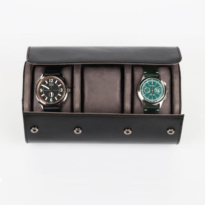 HQ 3 Slot Travel Watch Case Roll Black