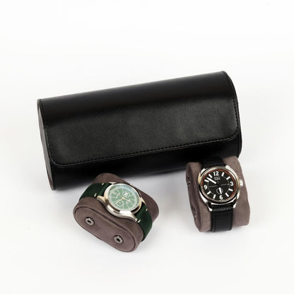 HQ 3 Slot Travel Watch Case Roll Black